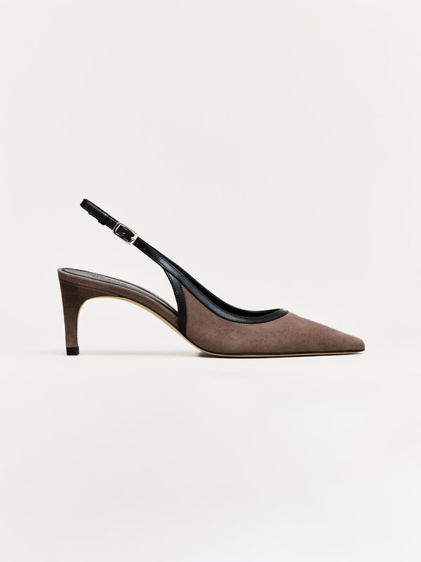 Women's Slingback – Taupe Suede | 65mm Heel | MORJAS