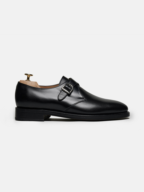 MANEBU×tokishirazu monkstrap The Single Monkstrap – Black Calf | MORJAS
