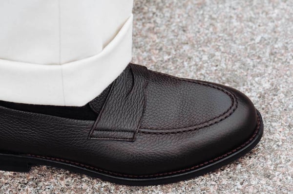 The Penny Loafer - Black Grain - Rubber Sole | MORJAS