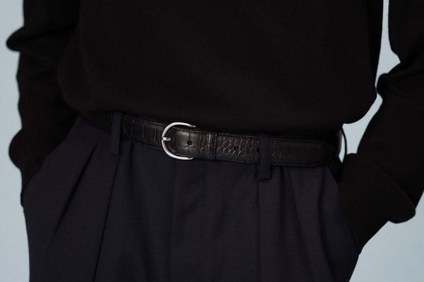 The Belt Black Embossed Handmade MORJAS