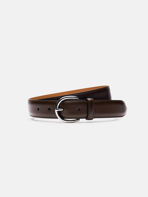 Men's Black Embossed Leather Belt | MORJAS