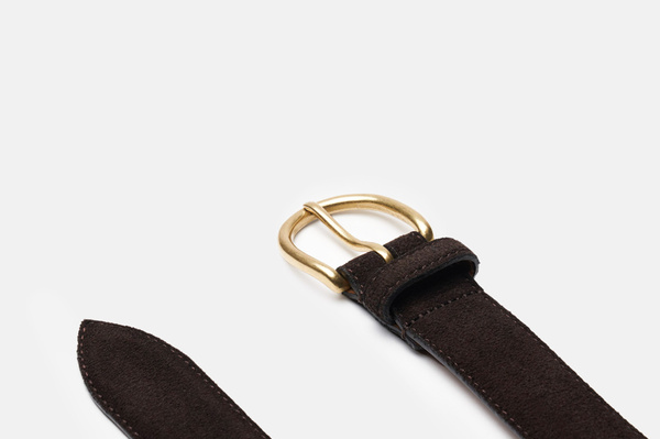 The Belt - Brown Suede | Brass Buckle | MORJAS