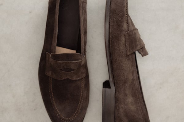 MORJAS ダークブラウン スエード ローファーUK 7.5 MORJAS ダークブラウン スエード ローファーUK 7.5 - メルカリ