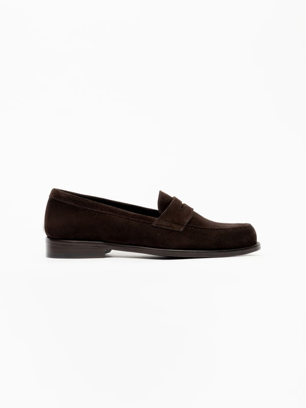 Morjas brown loafer size UK 10 The Penny Loafer – Medium Brown Suede – Unlined | MORJAS main image 4