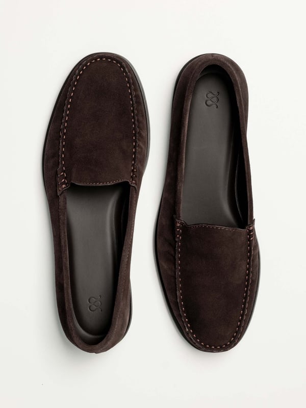 MORJAS ダークブラウン スエード ローファーUK 7.5 Men's Suede Shoes | Handmade in Europe | MORJAS