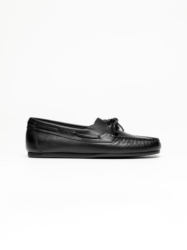 Women's Boat Shoe – Black Grain | Handcrafted | MORJAS