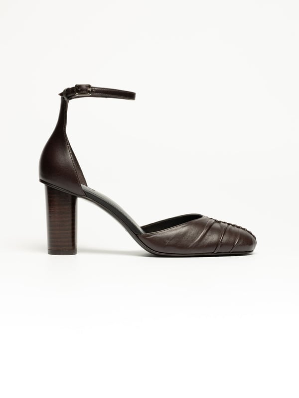 Women's d'Orsay Pump – Brown Nappa | 75mm Heel | MORJAS