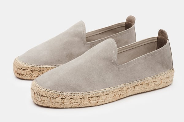 Men’s Suede Espadrilles in light grey suede Aurélien | Light Grey Beachside Mule main image 3