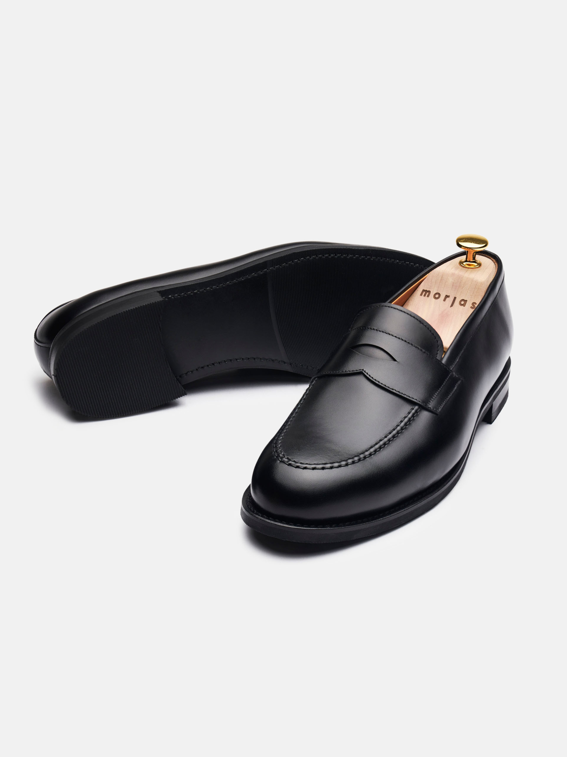 The Penny Loafer Black Calf Rubber Sole MORJAS